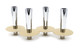 6" Silver And Gold Stainless Steel Tabletop Four Light Taper Candle Holder