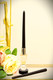 6" Silver Amber Clear And Black Faceted Crystal Tabletop Taper Candlestick