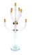 23" Clear Gold And Silver Crystal Tabletop Candelabra Candle Holder