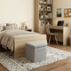 15" Gray Boucle Cube Storage Ottoman