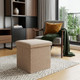 15" Taupe Boucle Cube Storage Ottoman