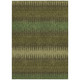 9' X 12' Olive Green And Dark Green Striped Washable Indoor Outdoor Area Rug