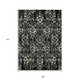 9' X 12' Black Gray And Ivory Floral Washable Indoor Outdoor Area Rug