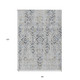 8' X 10' Gray Black And Green Floral Washable Indoor Outdoor Area Rug