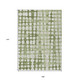 9' X 12' Artichoke Green And Ivory Abstract Washable Indoor Outdoor Area Rug