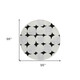 8' Black Gray And Ivory Round Abstract Washable Indoor Outdoor Area Rug