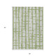 3' X 5' Green And Gray Striped Washable Indoor Outdoor Area Rug