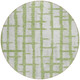 8' Green And Gray Round Striped Washable Indoor Outdoor Area Rug