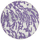 8' Purple Gray And Ivory Round Animal Print Washable Indoor Outdoor Area Rug