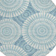 8' Teal Blue And Ivory Round Geometric Washable Indoor Outdoor Area Rug