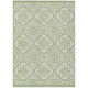 3' X 5' Artichoke Green And Ivory Medallion Washable Indoor Outdoor Area Rug