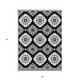 3' X 5' Black And Ivory Medallion Washable Indoor Outdoor Area Rug