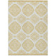 9' X 12' Gold And Ivory Medallion Washable Indoor Outdoor Area Rug