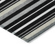 8' X 10' Black Ivory And Gray Striped Washable Indoor Outdoor Area Rug
