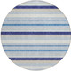 8' Blue Purple And Gray Round Striped Washable Indoor Outdoor Area Rug