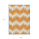 9' X 12' Orange And Ivory Chevron Washable Indoor Outdoor Area Rug