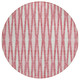 8' Blush And Ivory Round Geometric Washable Indoor Outdoor Area Rug