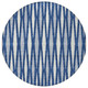 8' Navy Blue Gray And Ivory Round Geometric Washable Indoor Outdoor Area Rug