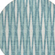 8' Teal Blue And Ivory Round Geometric Washable Indoor Outdoor Area Rug