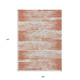 9' X 12' Coral And Ivory Striped Washable Indoor Outdoor Area Rug