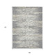 10' X 14' Gray And Ivory Striped Washable Indoor Outdoor Area Rug