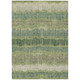 10' X 14' Green Gray And Ivory Striped Washable Indoor Outdoor Area Rug