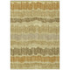 9' X 12' Gold Brown And Gray Striped Washable Indoor Outdoor Area Rug