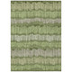 9' X 12' Olive Green And Gray Striped Washable Indoor Outdoor Area Rug