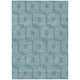 3' X 5' Teal Blue And Ivory Geometric Washable Indoor Outdoor Area Rug