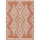 5' X 8' Salmon And Ivory Geometric Washable Indoor Outdoor Area Rug