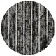 8' Black Gray And Ivory Round Striped Washable Indoor Outdoor Area Rug