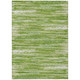 8' X 10' Green And Ivory Striped Washable Indoor Outdoor Area Rug