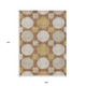 9' X 12' Brown Beige And Ivory Geometric Washable Indoor Outdoor Area Rug