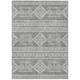 8' X 10' Gray And Ivory Southwestern Washable Indoor Outdoor Area Rug