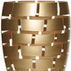 12" Gold And Clear Geometric Oval Lead Free Crystal Table Vase