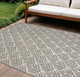 9' X 12' Charcoal Floral Stain Resistant Non Skid Area Rug
