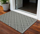 2' X 4' Gray and Ivory Geometric Stain Resistant Indoor Outdoor Area Rug
