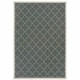 2' X 4' Gray and Ivory Geometric Stain Resistant Indoor Outdoor Area Rug