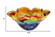 9" Rainbow Multi Art Glass Wavy Centerpiece Bowl