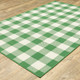 8' X 11' Green and Ivory Geometric Stain Resistant Indoor Outdoor Area Rug