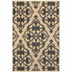 10' X 13' Beige and Black Oriental Stain Resistant Indoor Outdoor Area Rug