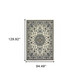 8' X 11' Ivory and Blue Oriental Stain Resistant Indoor Outdoor Area Rug