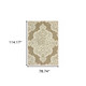 7' X 10' Tan Oriental Stain Resistant Indoor Outdoor Area Rug