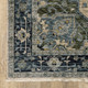 7' X 10' Blue And Beige Oriental Area Rug With Fringe