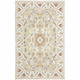 4' X 6' Ivory Beige Gold And Muted Grey Oriental Tufted Handmade Stain Resistant Area Rug