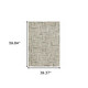 3' X 5' Ivory Beige Grey Brown Pale Blue And Charcoal Geometric Power Loom Stain Resistant Area Rug