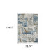 6' X 9' Grey Blue Navy Ivory And Brown Abstract Power Loom Stain Resistant Area Rug