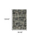8' X 11' Charcoal Gray And White Oriental Distressed Area Rug