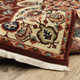8' X 11' Red And Ivory Oriental Area Rug With Fringe