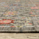 3' X 5' Grey Salmon Pink Gold Blue Rust Deep Blue Ivory And Green Oriental Power Loom Stain Resistant Area Rug With Fringe